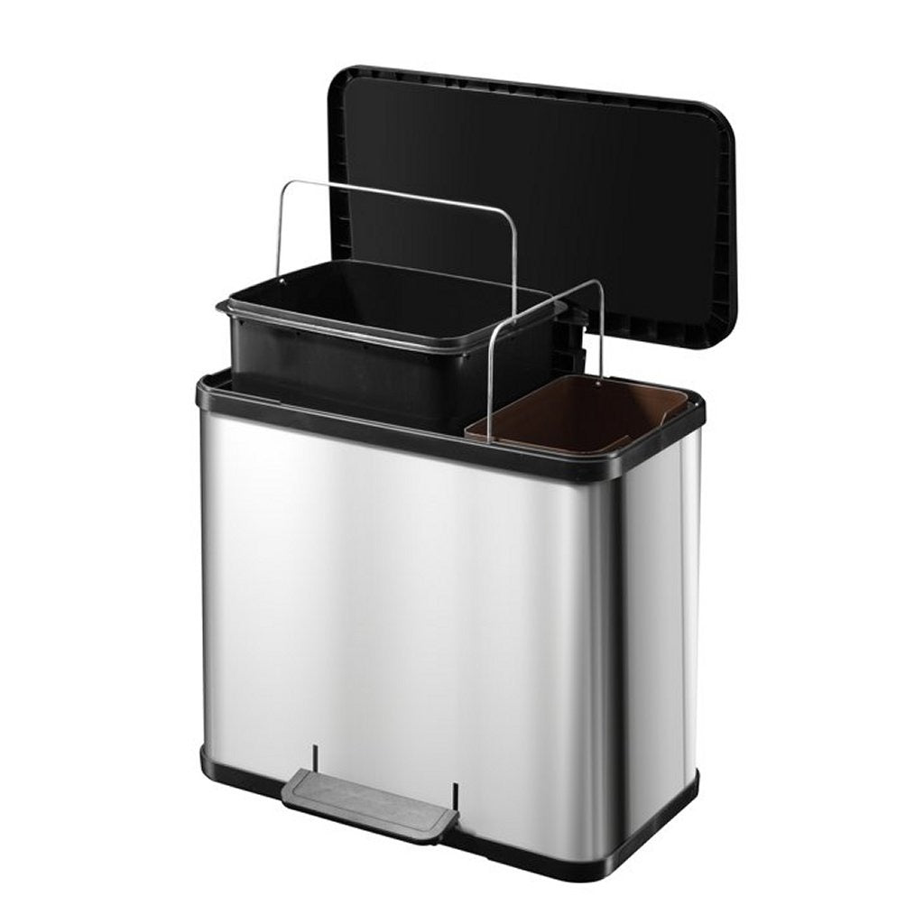 Hailo 0630-200 öko duo plus l pedaalemmer 17+9l RVS zwart