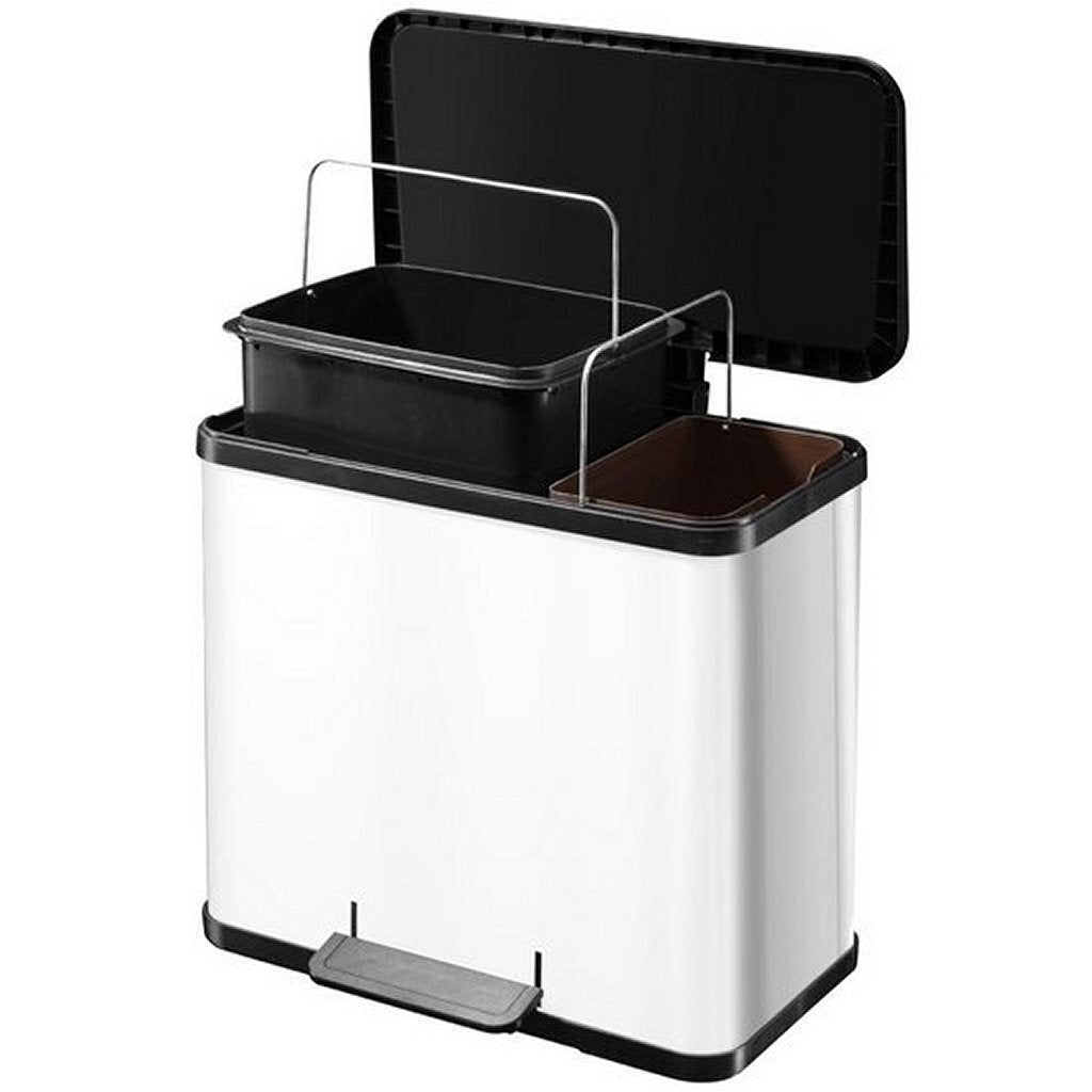 Hailo 0630-230 oko duo plus l pedaalemmer 17+9l wit zwart