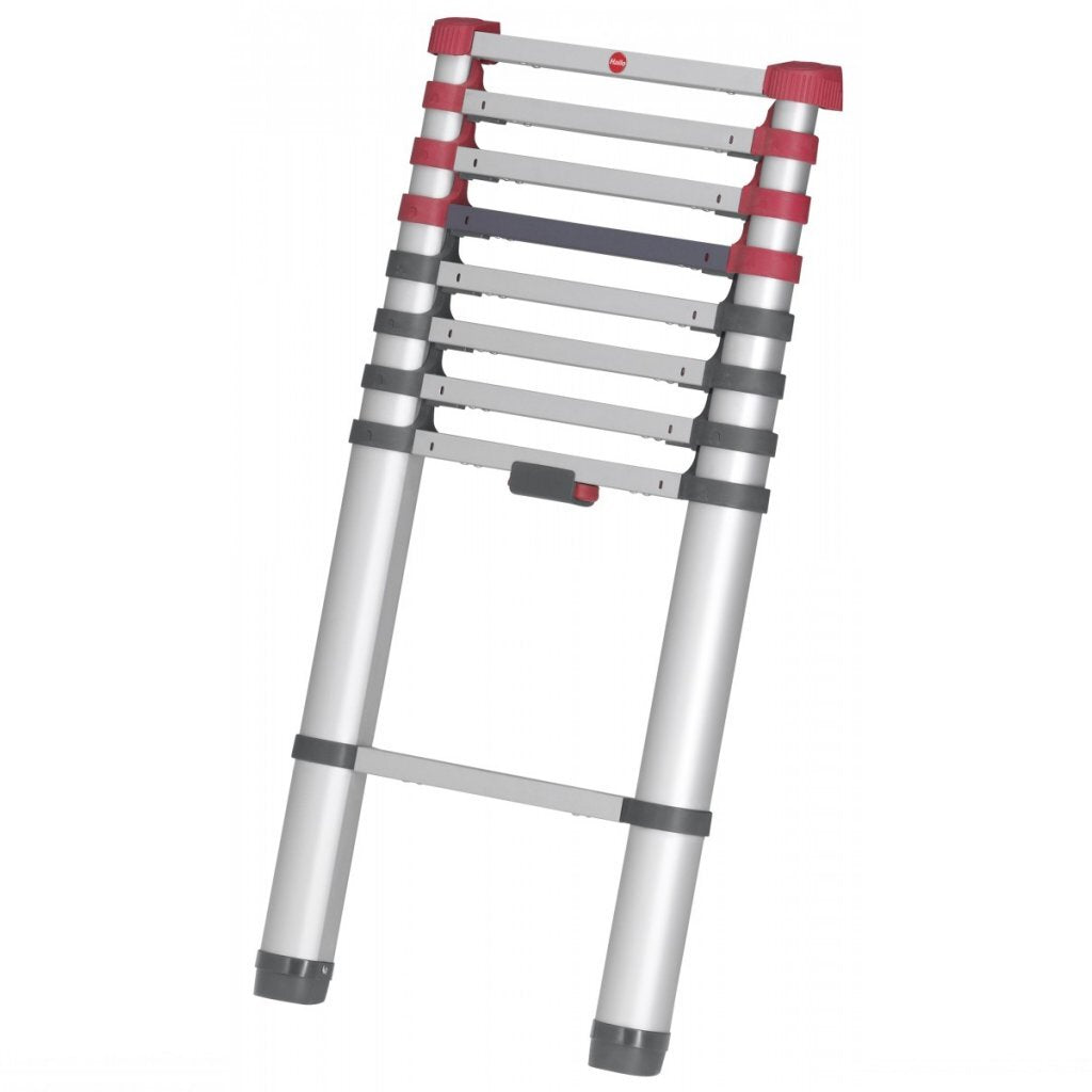 Hailo t80 aluminium telescoopladder 13 treden + stabilisatiebalk 111-380 cm