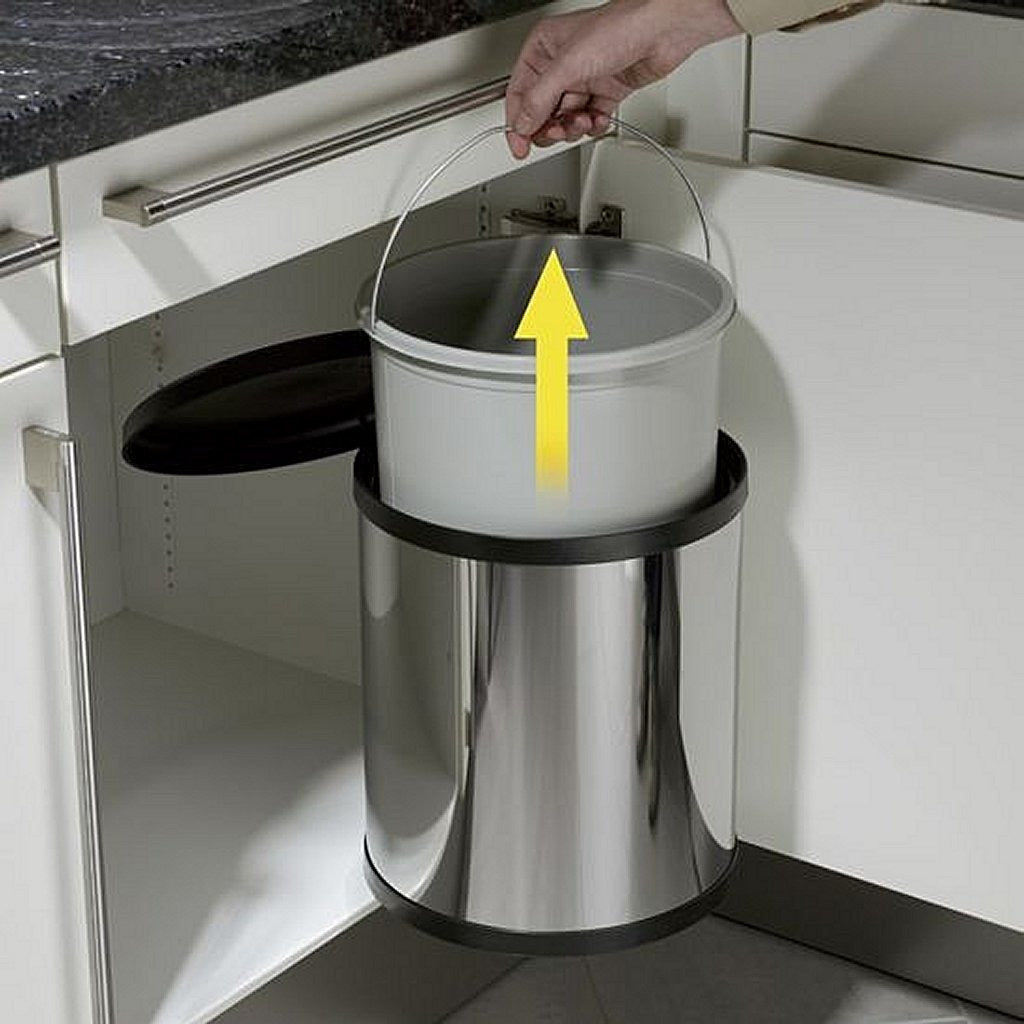 Hailo 3555-101 compact-box m prullenbak 15l zilver zwart