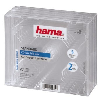 Hama cd dubbel box transparant 5 pak