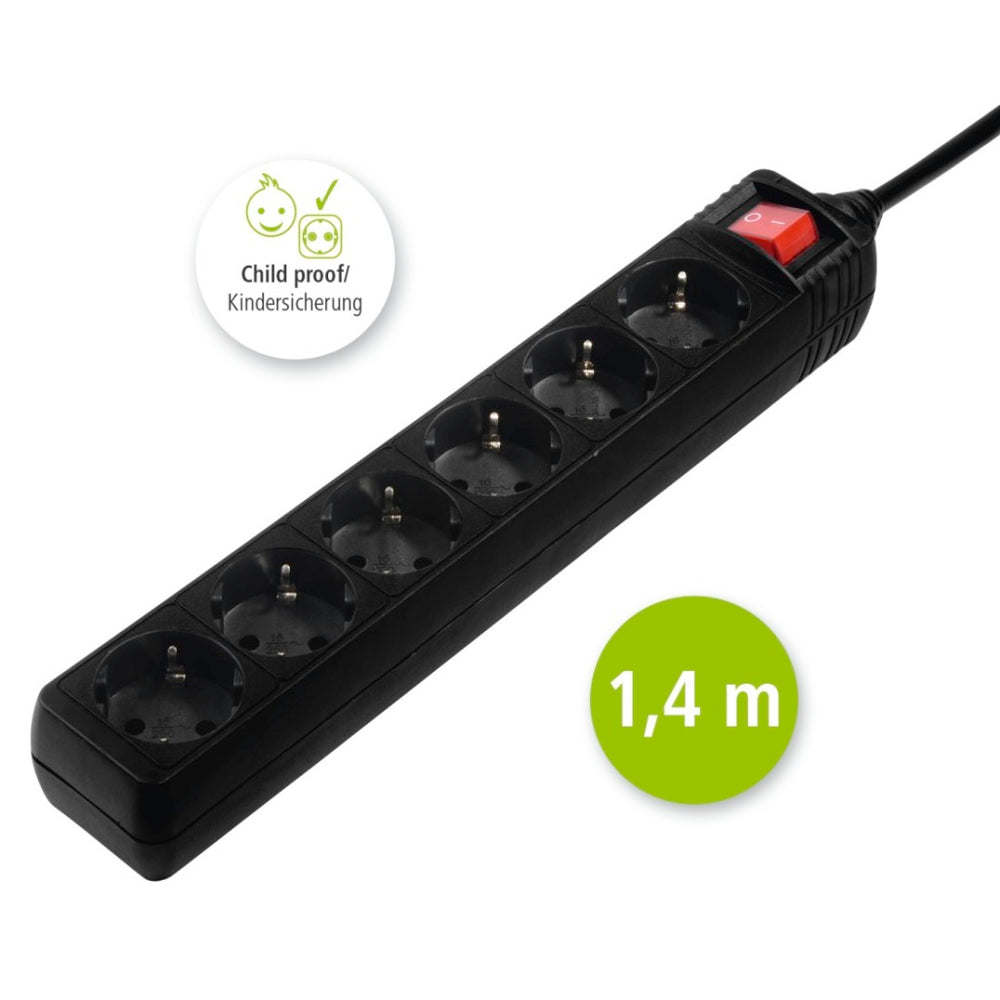 Hama 6-weg ja.wsaks.1.4m bk