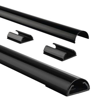 Hama Aluminium Kabelgoot Halfrond 33mm Zwart 1,1M