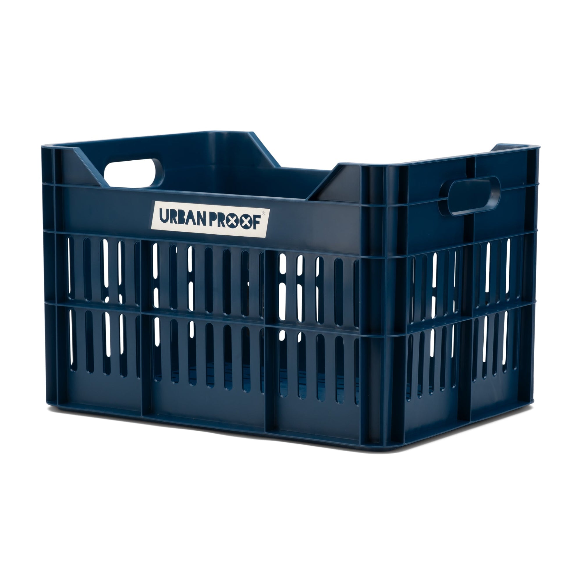 fietskrat Gerecycled 30 liter polypropyleen donkerblauw