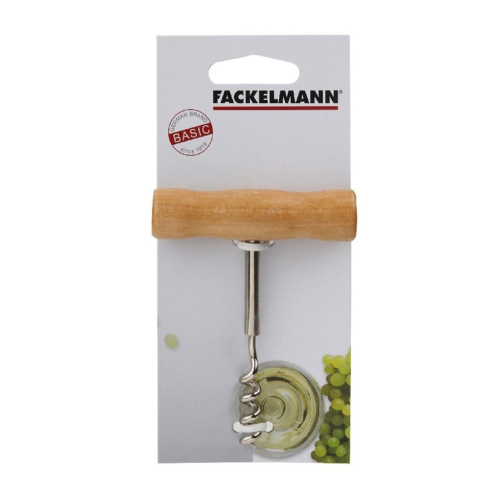 Fackelmann basic kurkentrekker 10.5 cm hout chroom