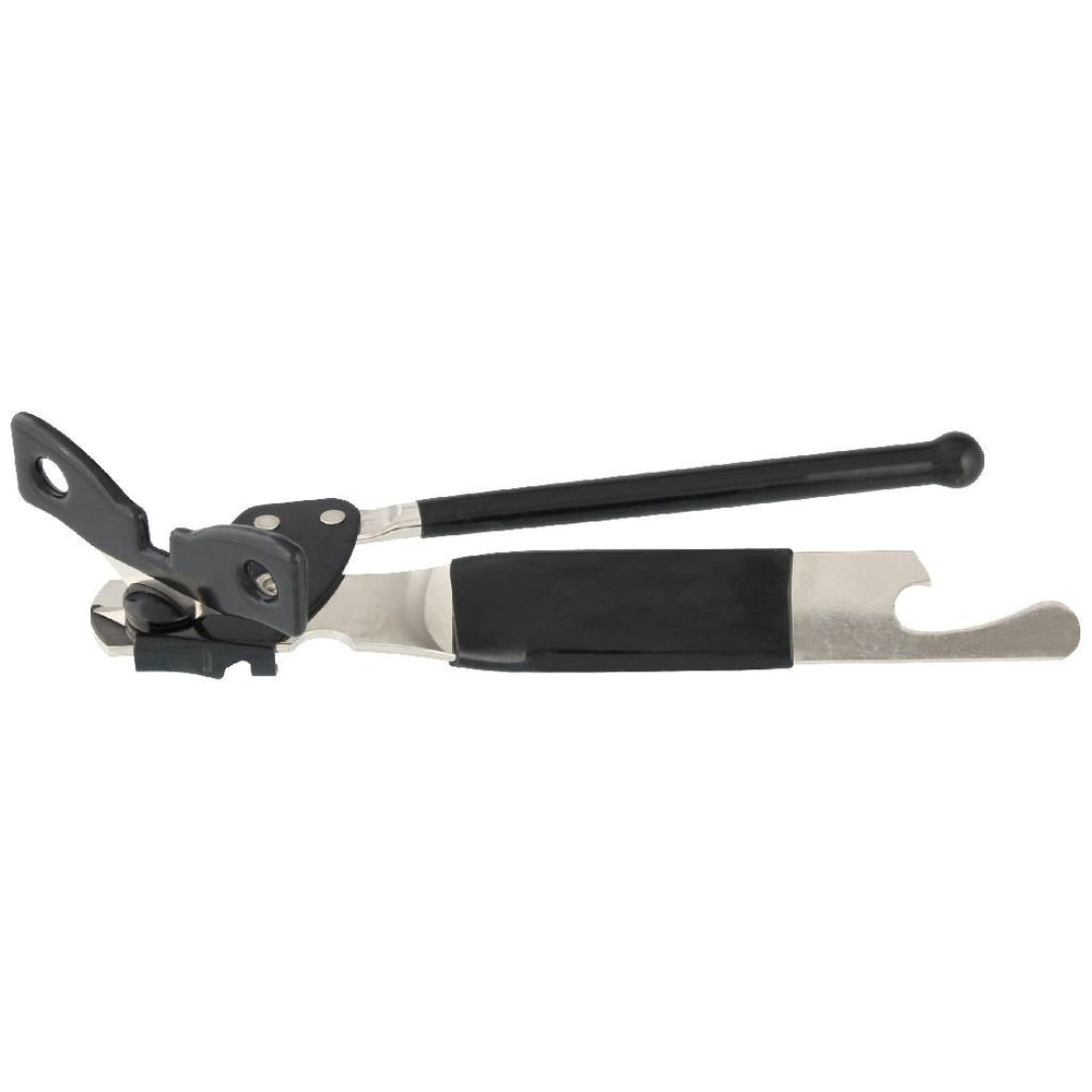 Fackelmann basic blik- en flesopener 15 cm zilver zwart