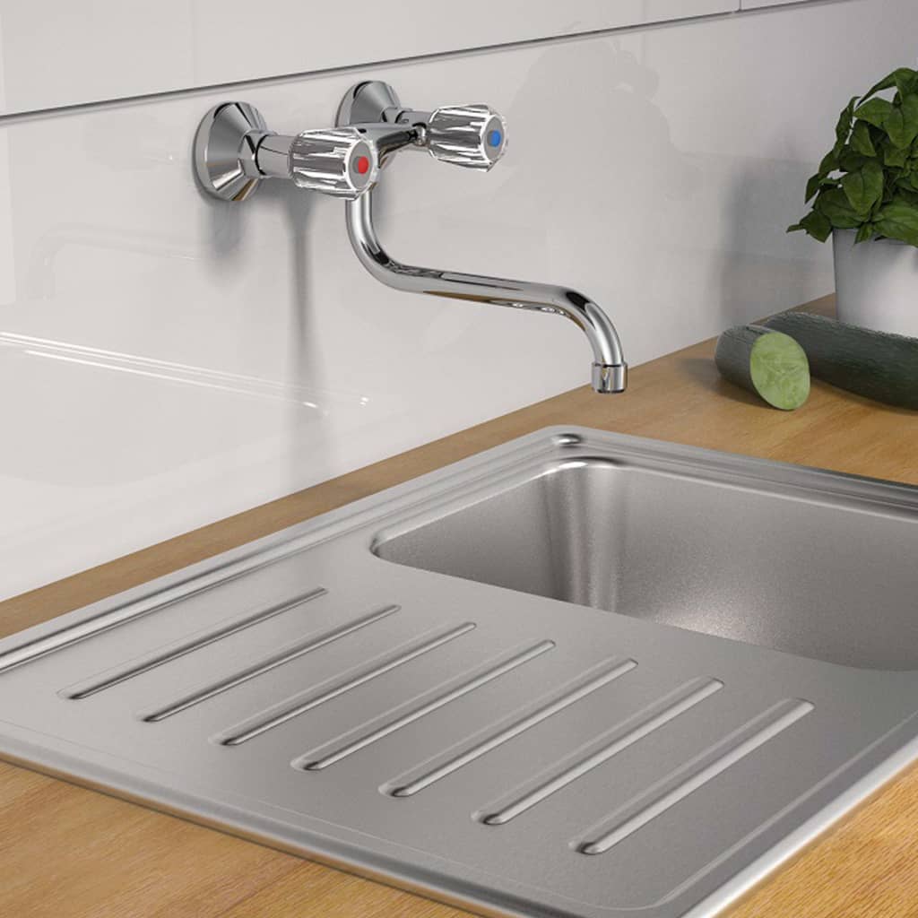 Schütte tweeknopswandmengkraan brillant chroomkleurig