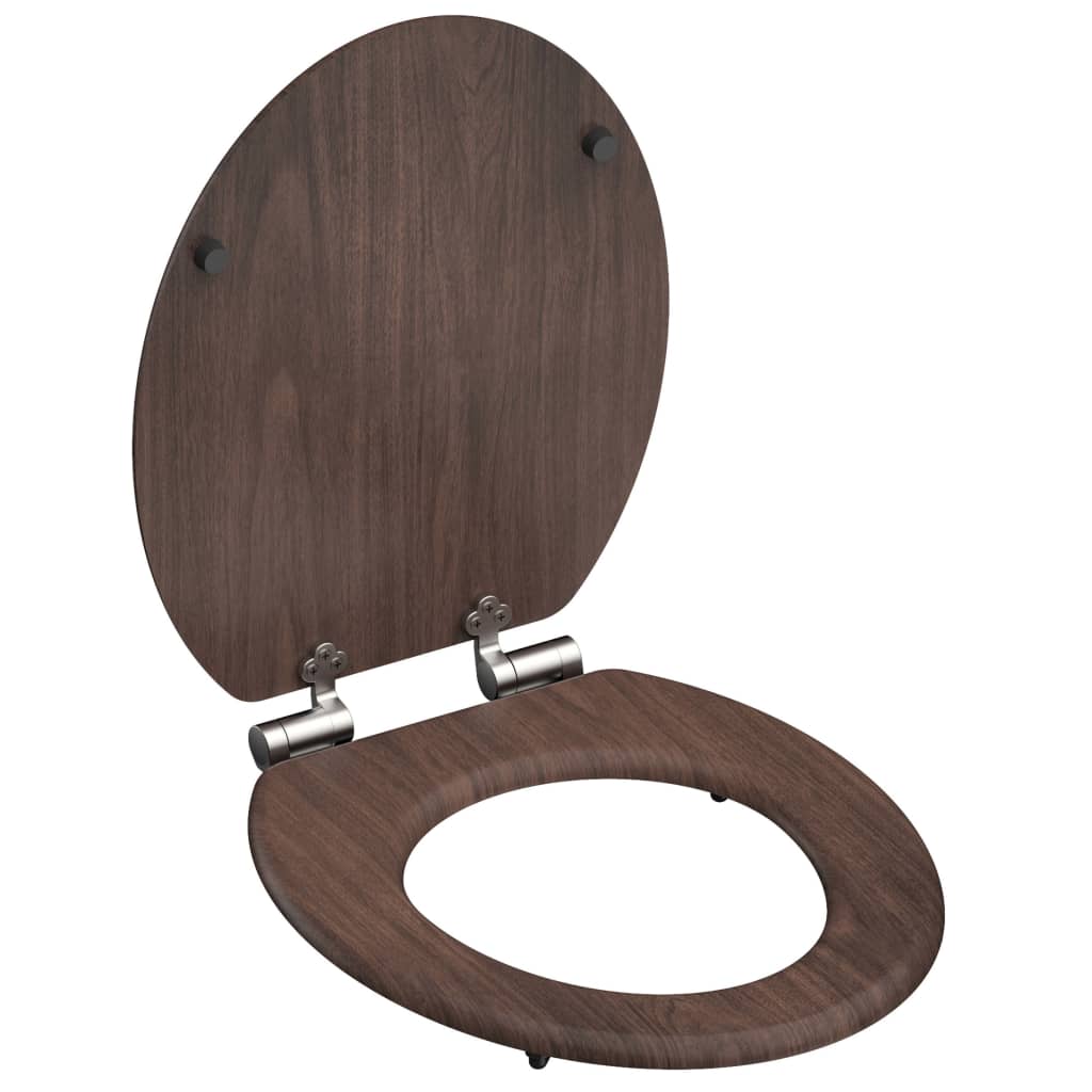 Schütte toiletbril met softclose donker hout mdf