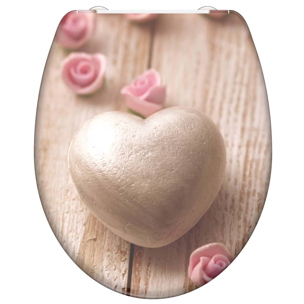 Schütte toiletbril met softclose romantische duroplast met print