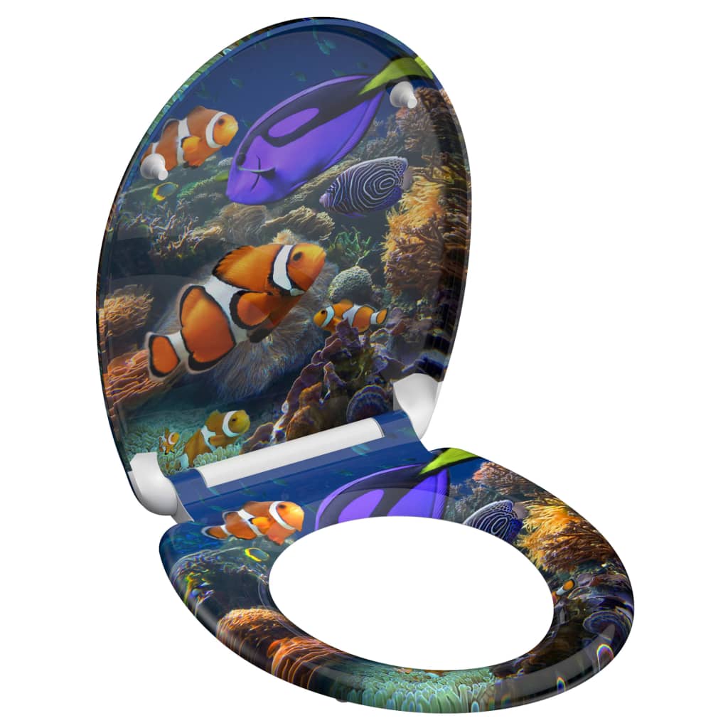 Schütte toiletbril met soft-close sea life duroplast met print