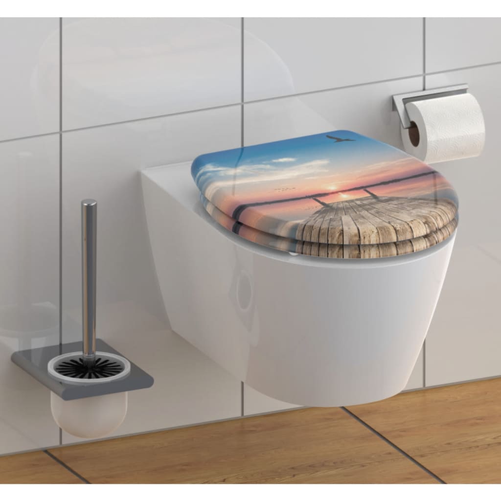 Schütte toiletbril met soft-close quick-release Sunset Sky