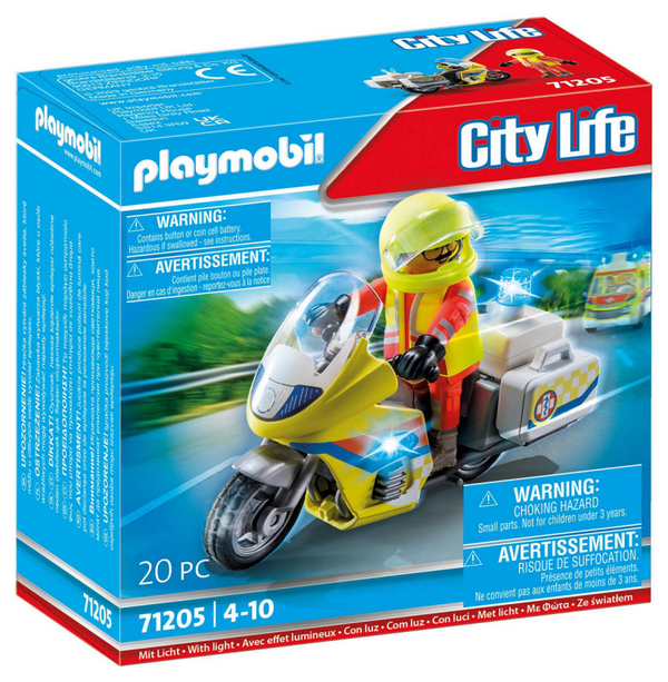 Playmobil city life noodmotorfiets met zwaailicht - 71205