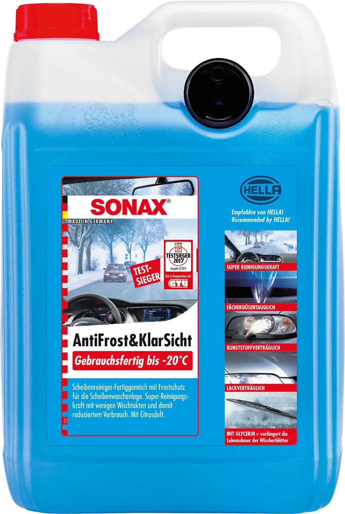 Sonax scheibenfrostschutz antifrost klarsicht anti-rust and clear view 5 ltr. done