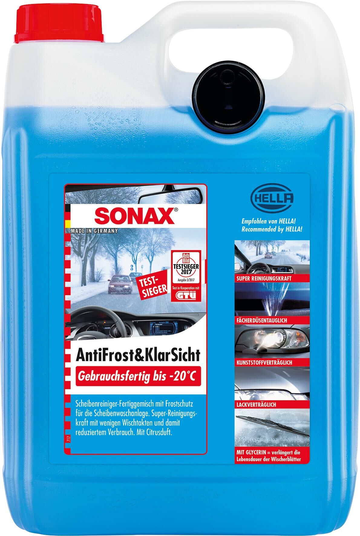 Sonax ruitenvloeistof anti-vries antifrost klarsicht anti-rust and clear view 5 ltr. done