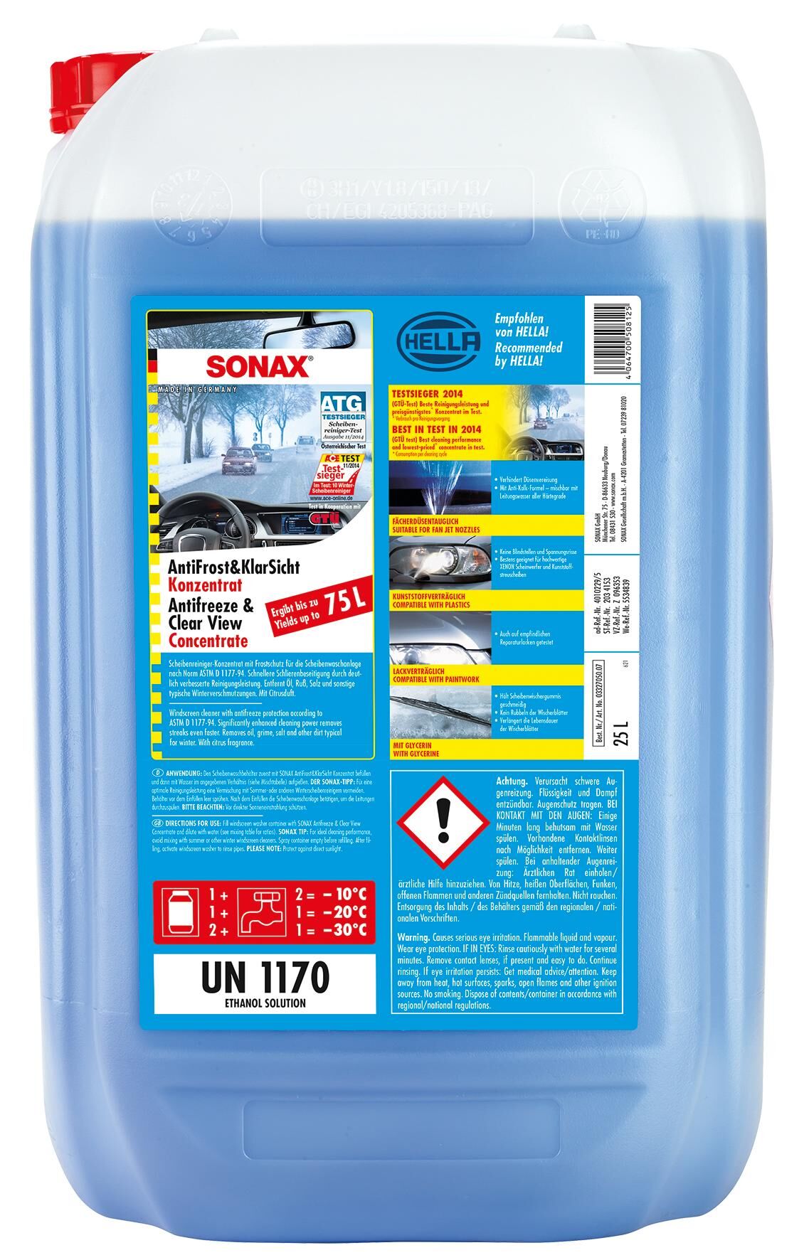 Sonax ruitenvloeistof anti-vries antifrost klarsicht anti-rust+clear 25 l
