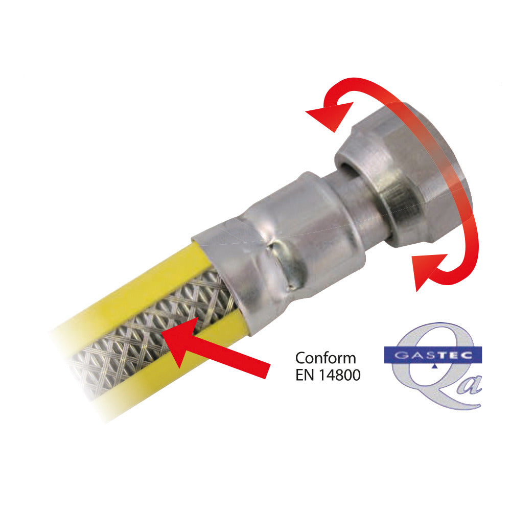 Scanpart gas aansluitset RVS-flexibel 125cm
