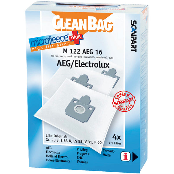 Cleanbag scanpart m122aeg16 microfleese stofzak aeg gr.28 micro en