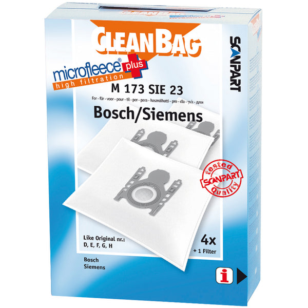 Cleanbag scanpart m173sie23 microfleese stofzak b s d e f g h micro en