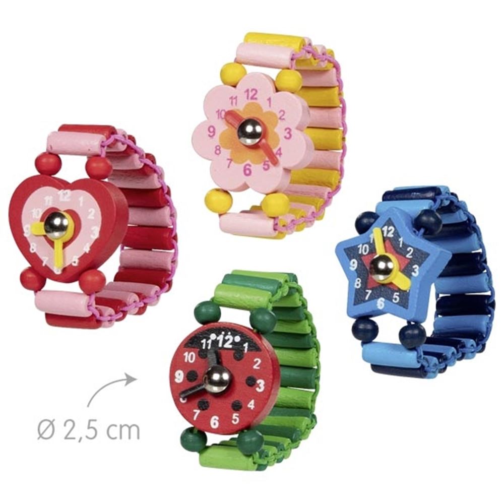 Houten horloge met elastische band en be