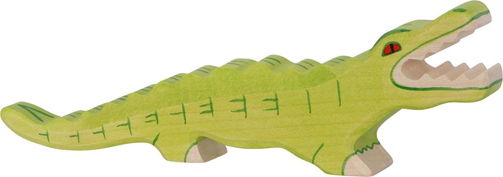 Holztiger wildernis - krokodil - 26x3x8cm - houten figuur - handgemaakt