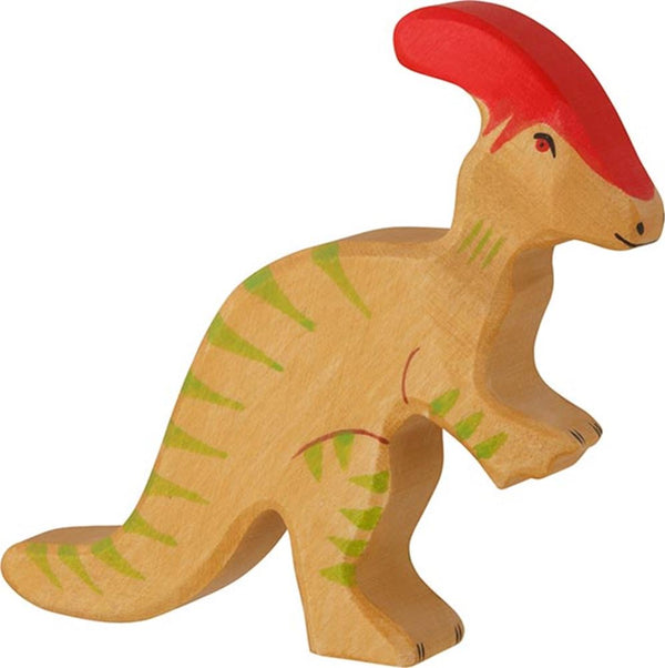 Holztiger dinos - parasaurolophus - 12x2x14cm - houten figuur - handgemaakt