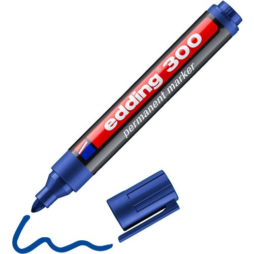 Edding permanent marker 300 ultra 1-3mm blauw rond waterbestendig sneldrogend