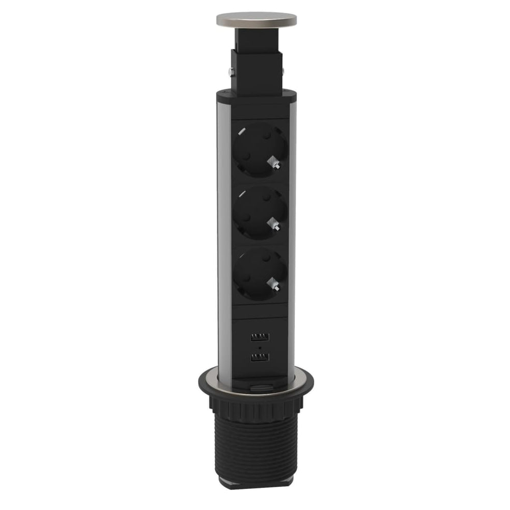 Schütte stopcontact inbouw drievoudig e1 zwart