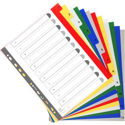 Numerieke tabbladen exacompta 2512e pp (polypropeen) kleurenassortiment