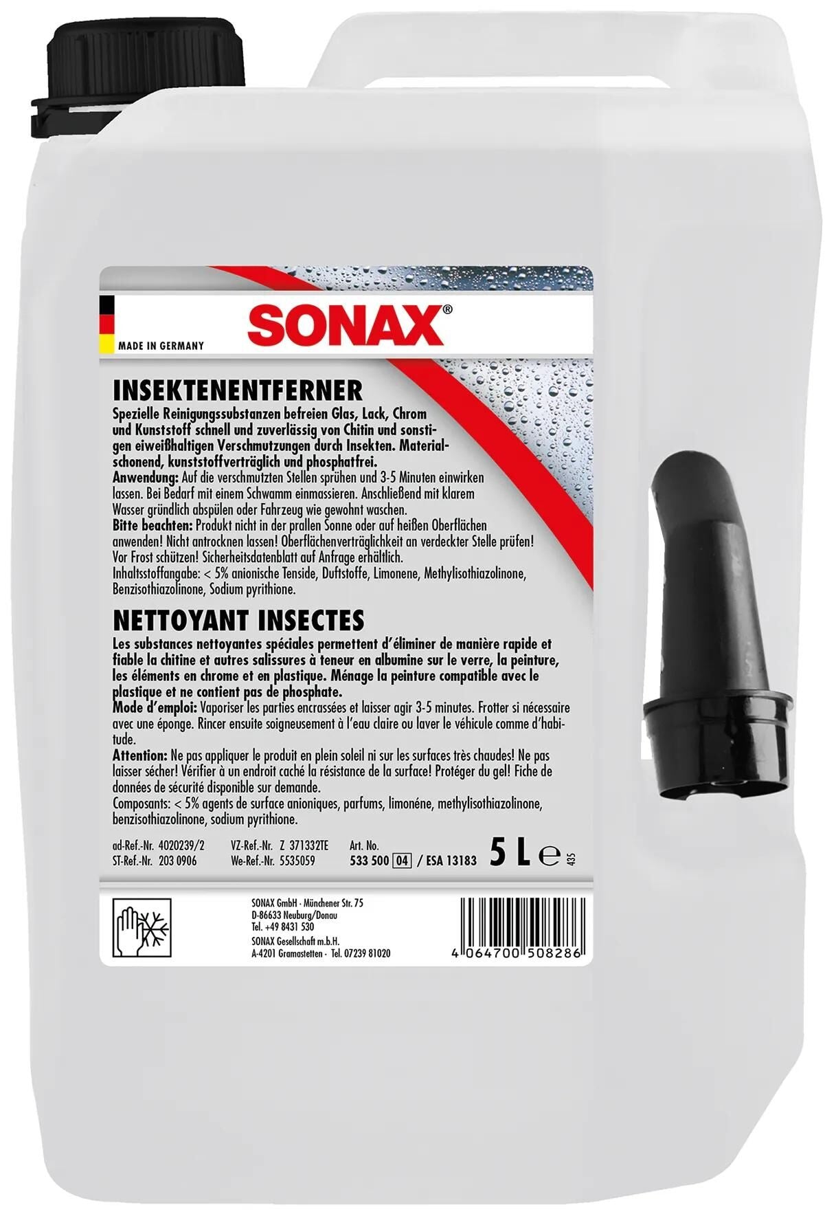 Sonax insektenentferner insect remover 5ltr. pl-kanister