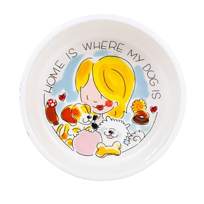 Blond amsterdam voerbak hond thuis is waar mijn hond is