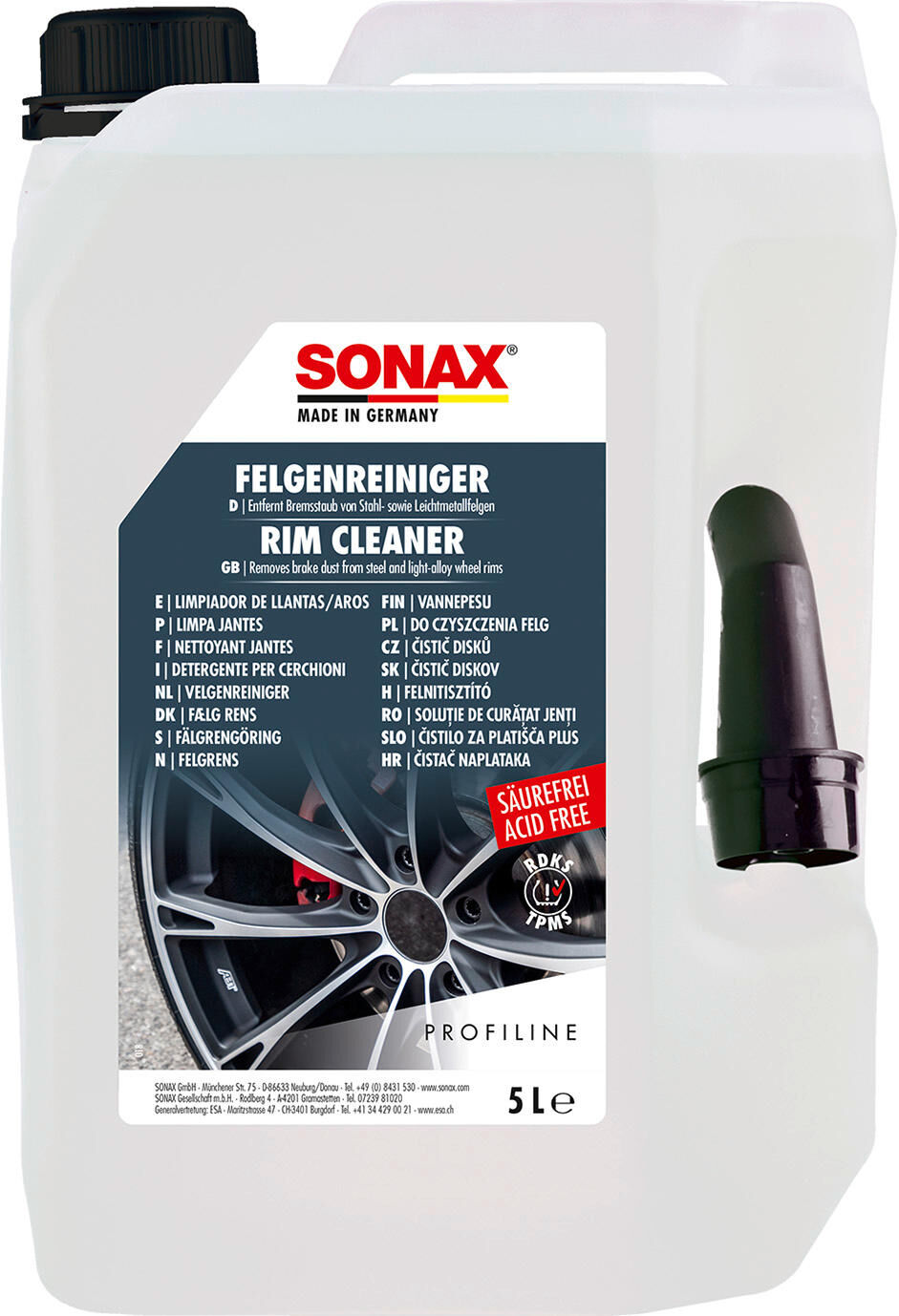 Sonax velgenreiniger plus rim cleaner plus 5l profiline