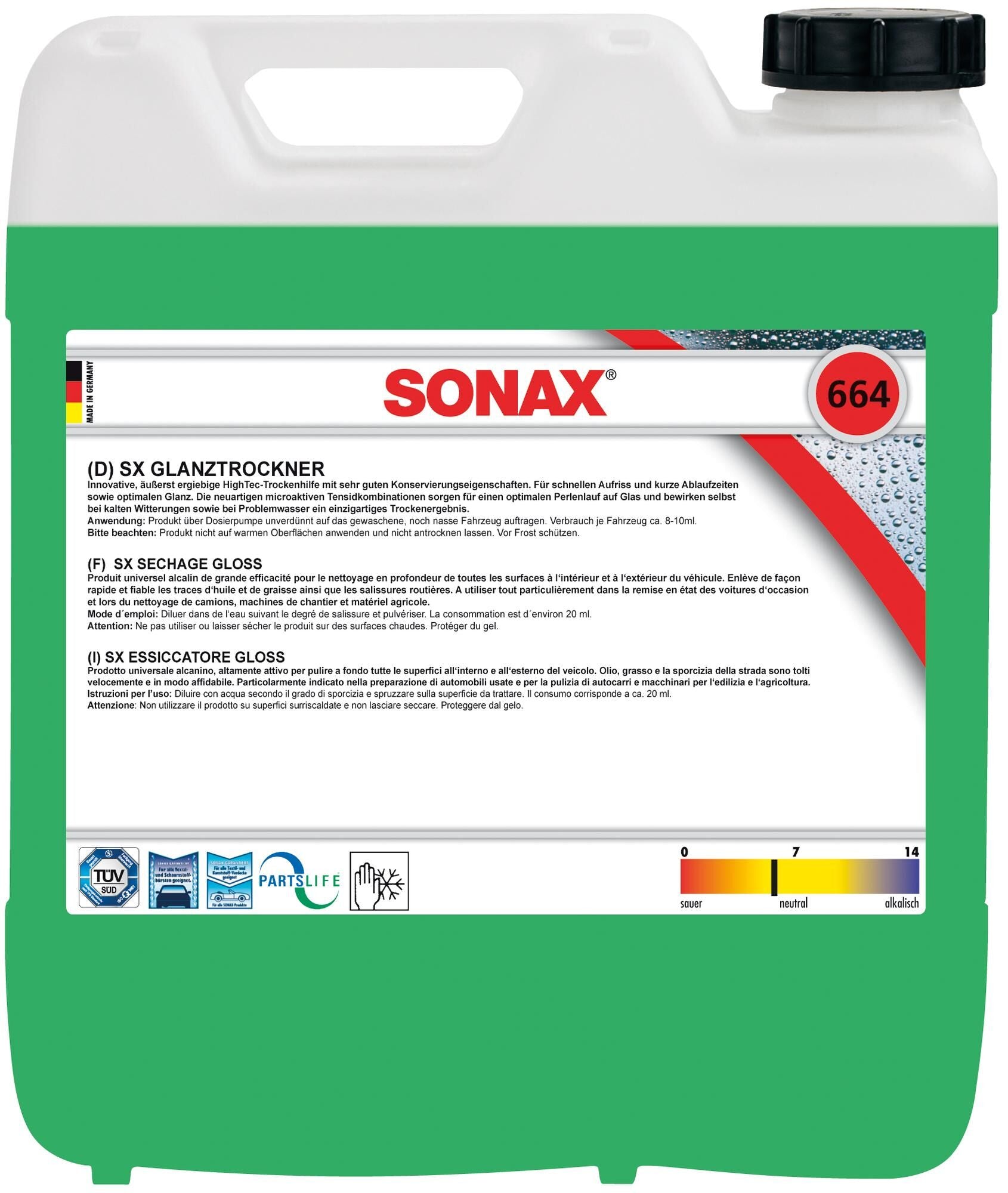 Sonax reinigingsadditief glanztrockner sx gloss dryer 10l