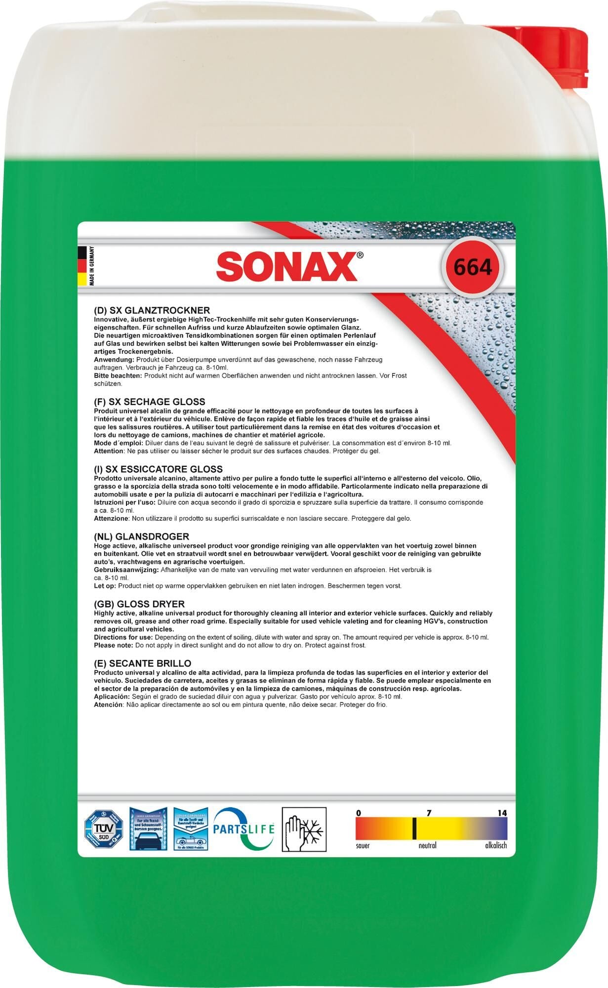 Sonax reinigingsadditief glanztrockner sx glanz dryer 25l