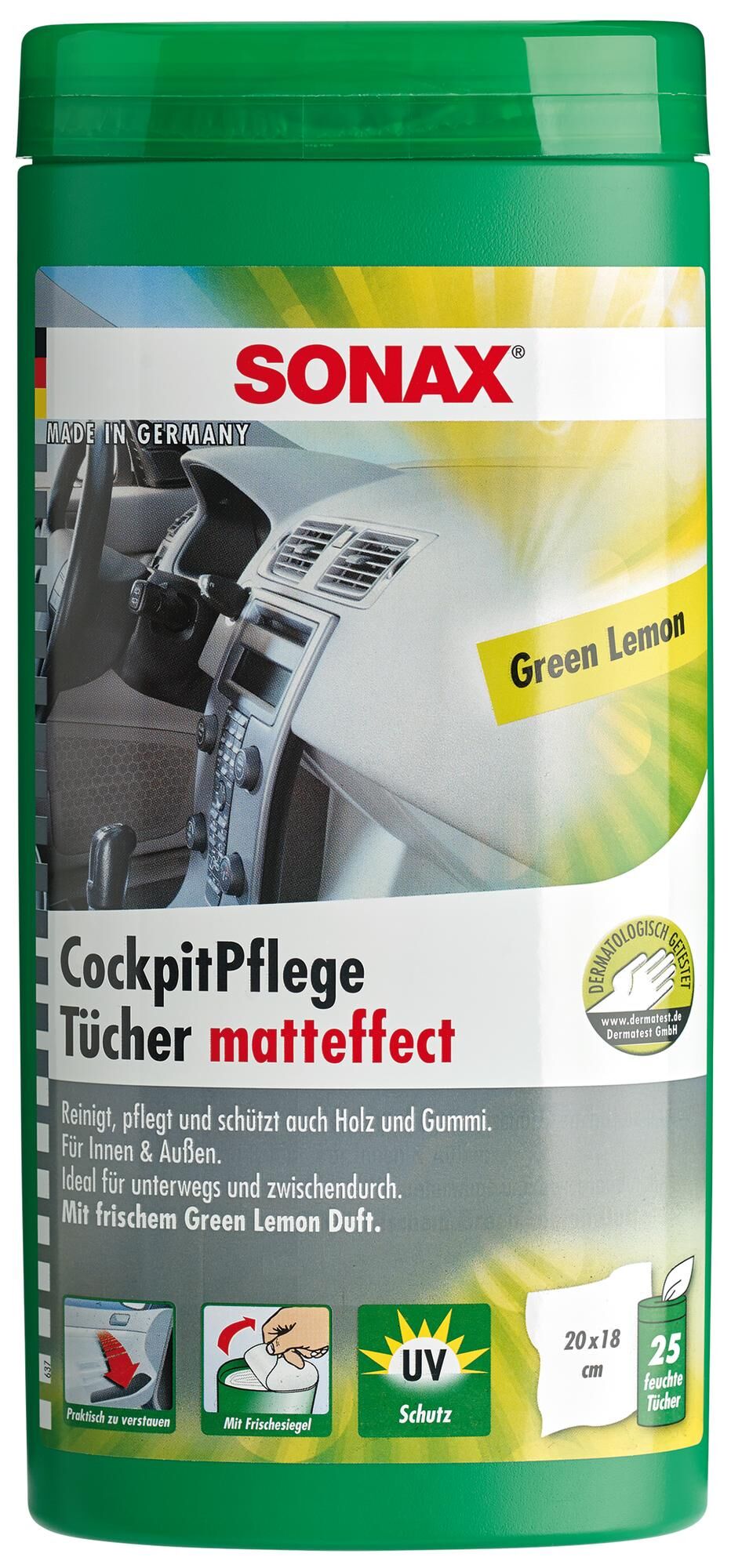 Sonax kunststofonderhoud cockpitpflegetücher matteffect cockpit wipes box