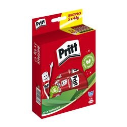 Pritt lijm stick original 5x43 gram | voordeel blister | lijmstick plakmiddel | school kantoor lijmstift | makkelijk milieuvriendelijk te gebruiken lijmstift.