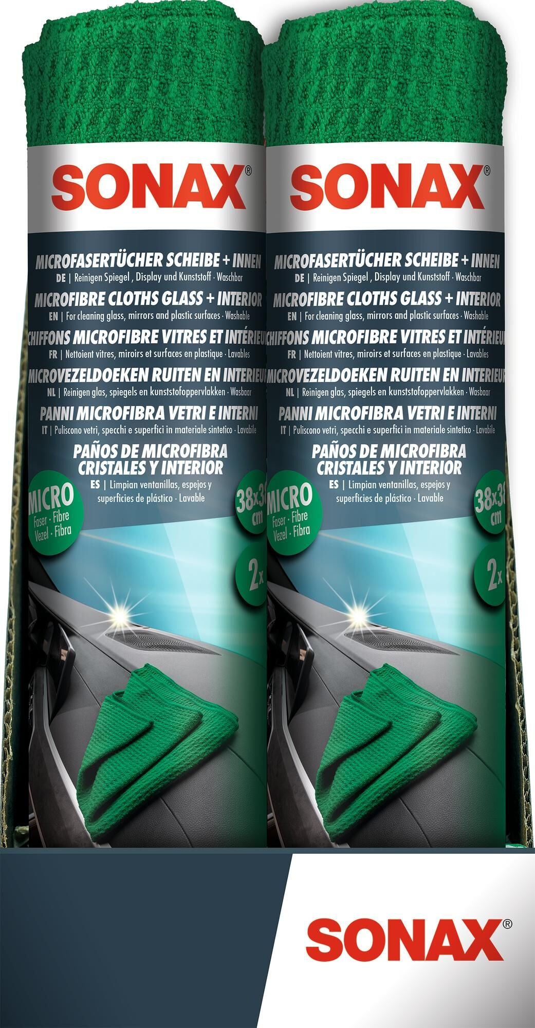 Sonax microvezeldoek voorruit+interieur microfibre cloth inside
