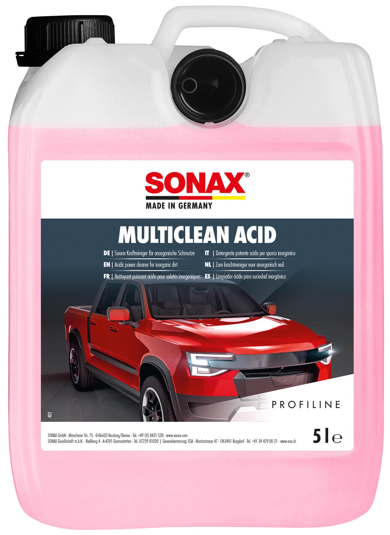 Sonax universele reiniger multiclean zuur van multiclean acid 5 l kanister 5 l