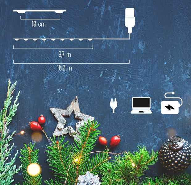 Westcott ac-cl10001 clauss led-lichtslinger 100 led #039;s 10 m warm wit