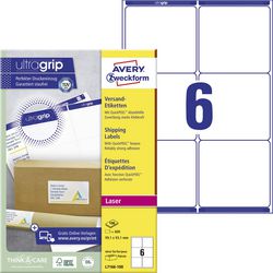 Verzendetiketten voor laserprinters blockout en quickpeel l7166-100 99,1x93,1mm