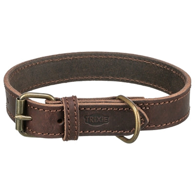 Trixie Halsband hond rustiek vetleer donkerbruin