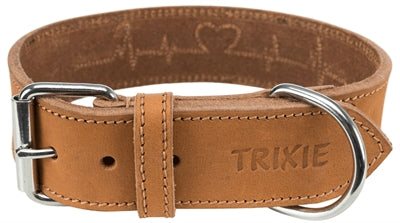 Trixie Halsband hond rustiek vetleer hartslag bruin