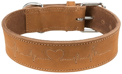 Trixie Halsband hond rustiek vetleer hartslag bruin