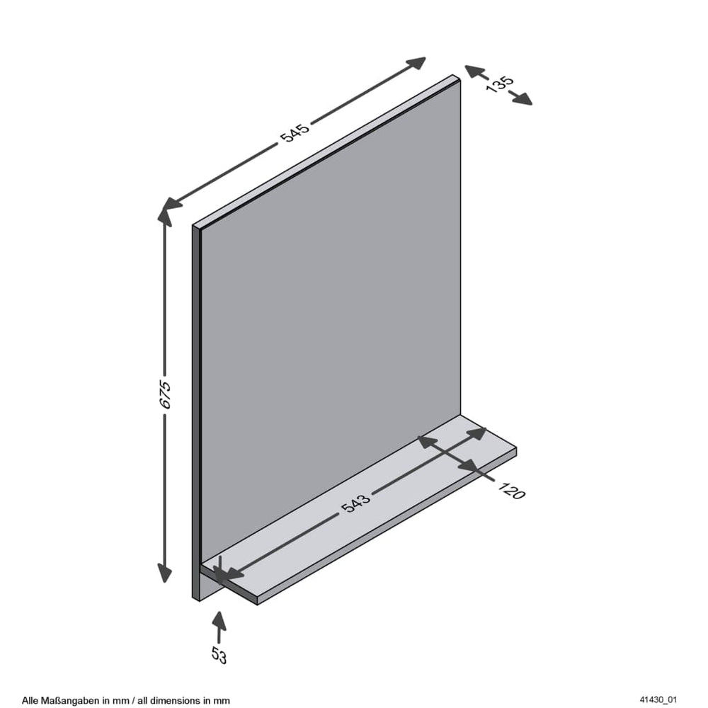 Fmd wandspiegel met schap 54,5x13,5x67,5 cm ambachtelijk eiken