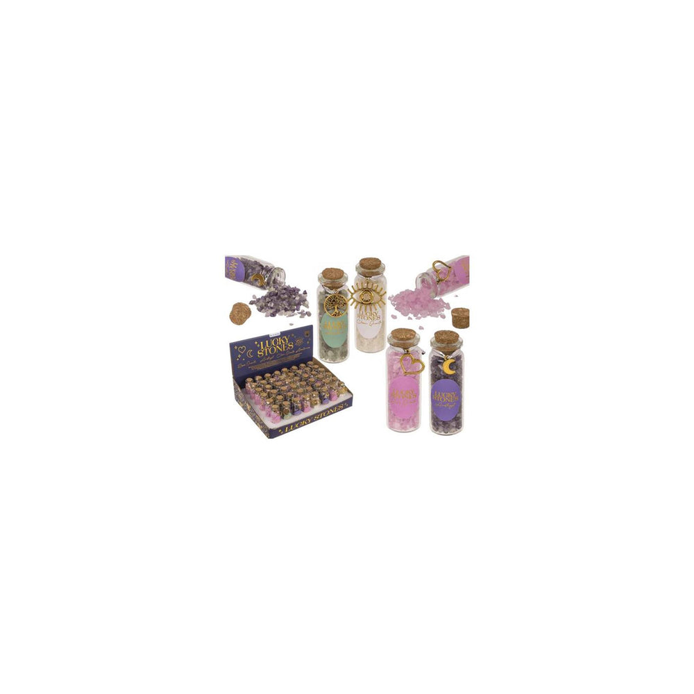 Ootb gem stones, lucky stones in glazen flesje ã˜2xh6,2cm