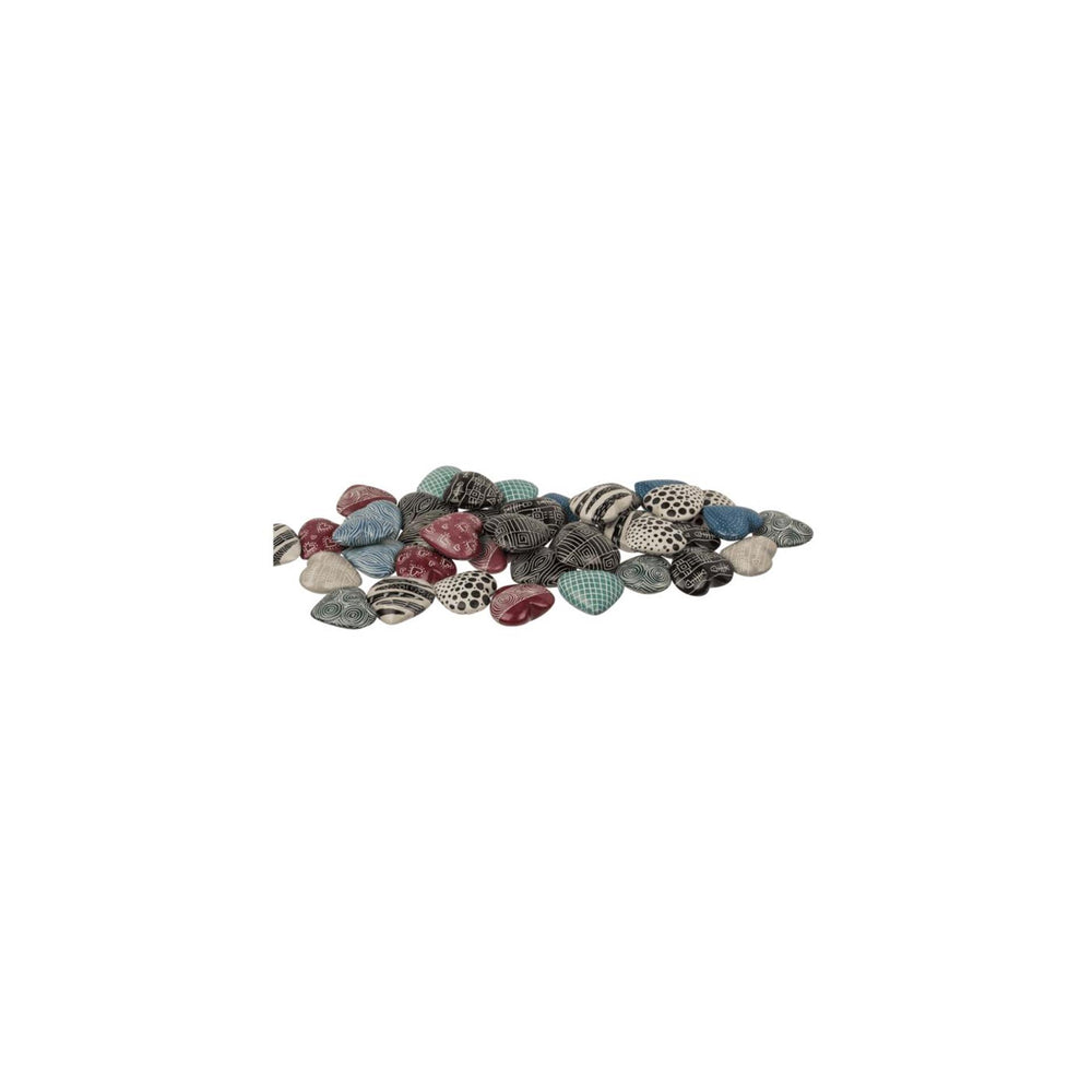 Ootb zeepsteen hart met gravure handgemaakt in kenia 3cm 12 assorti
