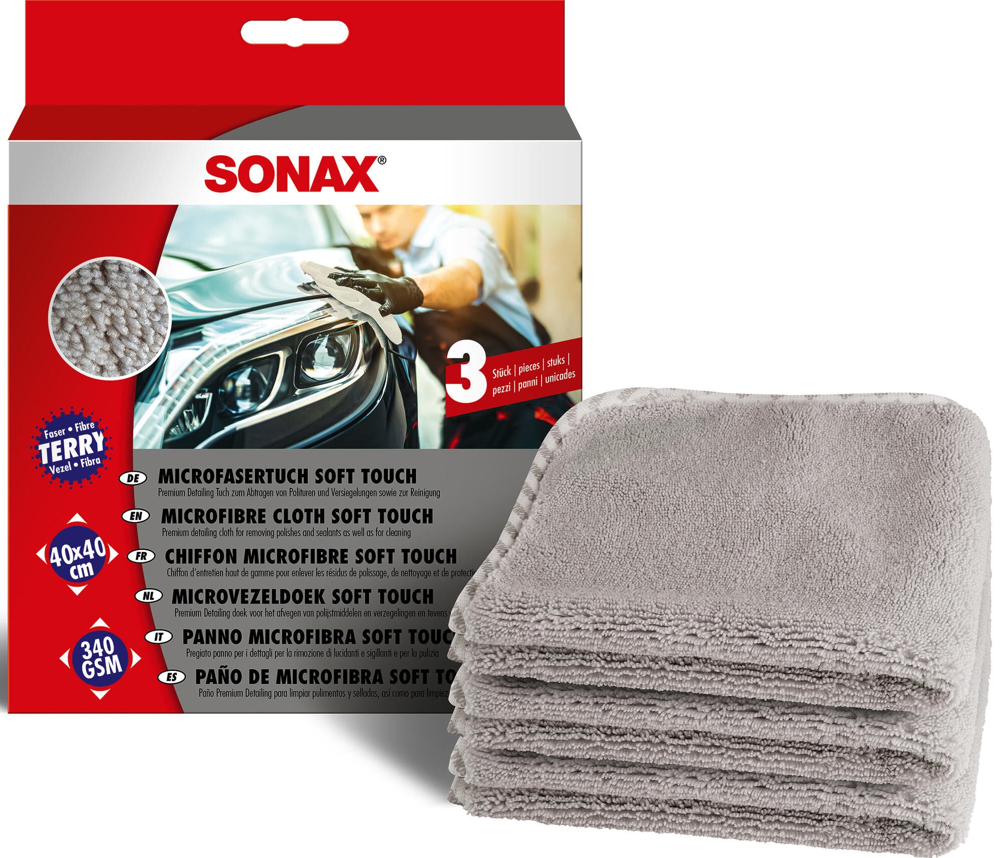 Sonax microvezeldoek soft touch microfibre cloth soft tou 3pcs.