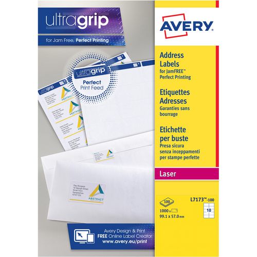 Merkloos sans marque verzendetiketten voor laserprinters quickpeel l7173-100 99,1x57mm