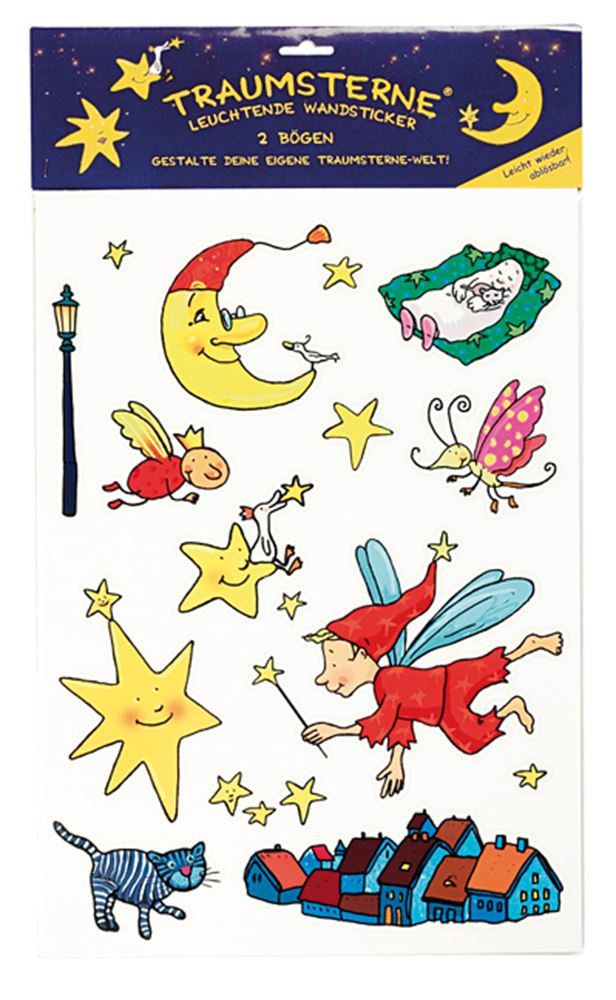 Droomsterren: wandstickers glow (6 stuks