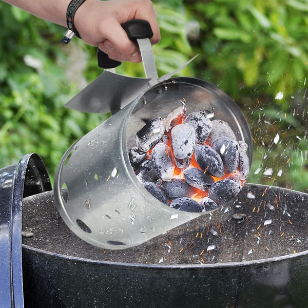 Hi barbecuestarter met handvat 16,5 cm zilverkleurig