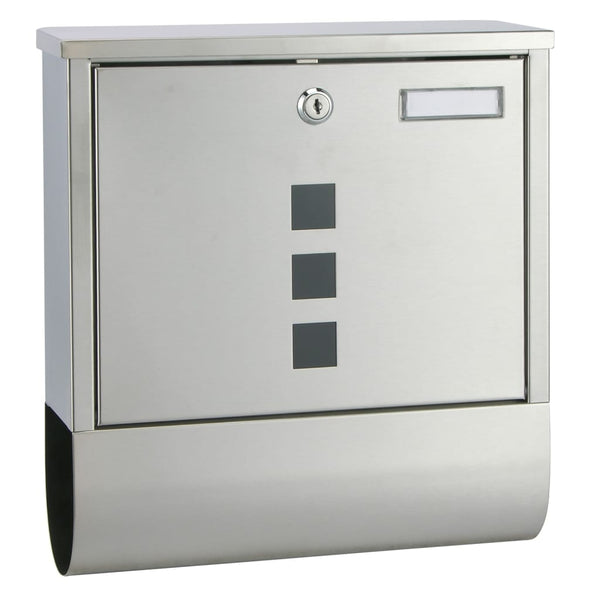 Hi brievenbus met krantenhouder 30,5x9,6x33,5 cm roestvrij staal